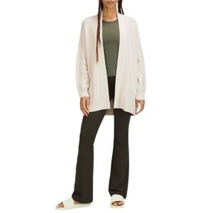 LULULEMON Merino wool blend ribbed long wrap sweater cardigan white opal size 10